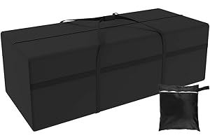 Sac de Rangement Coussin de Jardin , 210D Oxford Grand Sac de Rangement pour Meubles de Patio Extérieur Imperméable et Résistant,173 x 76x 51cm avec Poignée et Fermeture à Glissière (Noir)