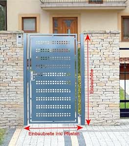 Pforte Gartentor Pulver Grau Hoftor Einfahrtstor Tür Tor Törchen 125cm x 180cm