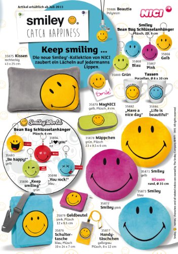 Nici 35874 – Kissen Smiley, Plüsch, rund, Durchmesser 35 cm, grün - 2