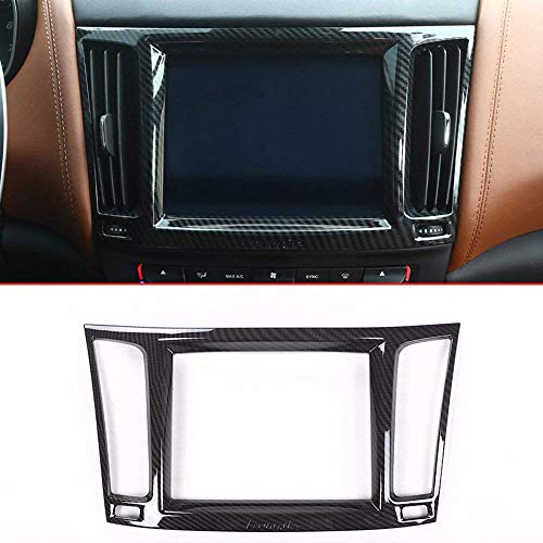 Car ABS Plastic Interior Navigation box Frame Cover Trim Accessories for Levante 2016 2017 2018 carbon fiber style