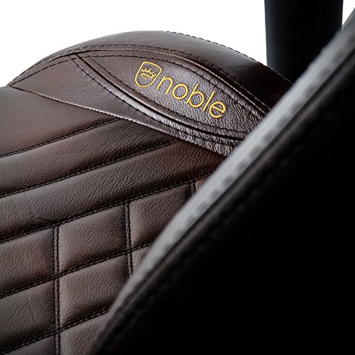 noblechairs EPIC Real Leather Gaming Chair - Brown/Black with Genuine Real Leather, 2 Year Warranty, Up to 180KG Users, Perfect for an Executive Office Chair, Racing Seat Design