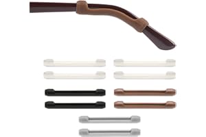 COACOM Lot de 5 paires d'embouts antidérapants, coussinets d'oreille pour lunettes, accessoires confortables en silicone pour éviter que les lunettes ne glissent du nez, Noir , taille unique