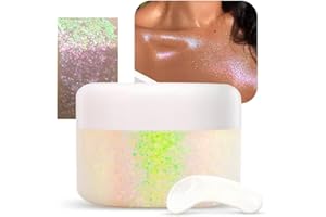 GOCBOBO Paillette Gel Pour le Corps, Paillettes Maquillage, Gel Paillettes Visage, Utiliser Pour Gel Auto-AdhéSif Paillettes Glitter Chunky pour Halloween, Carnaval, NoëL, FêTe