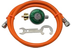 THR Industrieprodukte Tuyau de gaz avec réducteur de pression 1,5 m 150 cm 50 mbar 1/4" gauche avec clé de régulateur de gaz 2023