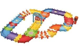 VTech - Tut Tut Bolides, Super Pack Multipistes Twist, pour Circuit Voitures, Extensions des Univers de Jeu, 3 Zones Magiques, Cadeau Enfant de 1 an à 5 Ans - Contenu en Français