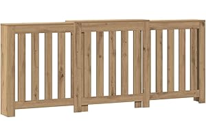 vidaXL Heizkörperverkleidung, Heizungsverkleidung Modernes Latten-Design, Heizkörperabdeckung für Wohnzimmer, Heizungsabdeckung, Artisan-Eiche 205x21,5x83,5cm Holzwerkstoff