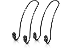 Ohok Bling Autositz Kopfstütze Haken Schwarz, Auto Rücksitz Organizer Kleiderbügel Aufbewahrungshaken, Multifunktionale Universal Kopfstützenhalterung Auto Haken 2er Pack für SUV LKW Fahrzeug