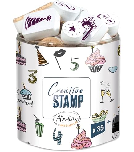 BENECREAT Kit De Tampons En Caoutchouc 14 Blocs Bois + 2 Feuilles A4 Pour DIY Et Sculpture