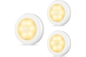 ORIA Bewegungsmelder Licht, LED Nachtlicht mit Bewegungsmelder Schrankleuchten, Auto ON/Off Licht, Batteriebetrieben Schrank Licht, Bewegungsmelder Innen für Treppen Flur Wandschrank - Warmweiß