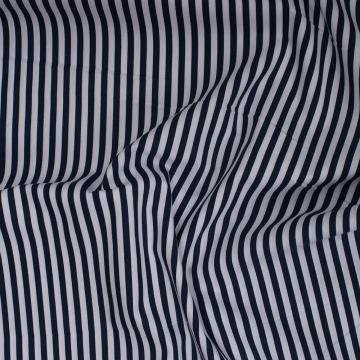 Baumwollstoff Streifen - 140 cm breit - Weiss-Dunkelblau