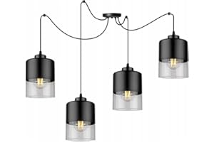 LIGHT HOME LH Light-Home Spider Roma Lampara de Techo Colgante - Lámpara de Araña - Lampara de Techo Modernas para Salón Dormitorio y Cocina - Metal y Cristal - 4 Luce - E27