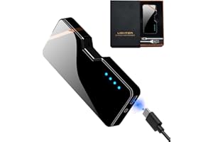 Gohytal Accendino Elettrico, Regalo di Papa Elettrico Accendino USB Ricaricabile Accendino Antivento ad Arco con Cavo USB Regalo per Candele Barbecue Campeggio Regali per la festa del papà Nonno