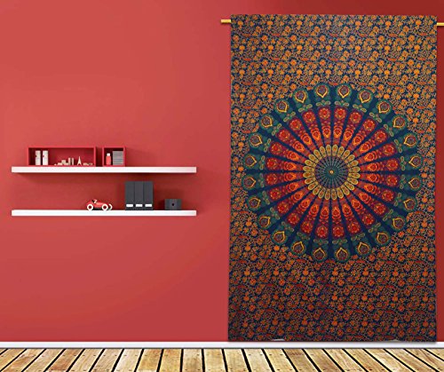 Blaue Mandala Tapestry Indian Cotton Tapestry Twin Größe Wandbehang Decor - 5