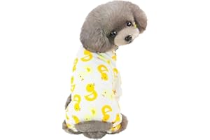 Ducomi Piji Pigiama Cane Cotone Cani Taglia Piccola e Media - Pigiami Gatti 4 Zampe - Completo Tuta Animali Domestici, Gatto - Costume Abbigliamento Vestiti Halloween Carnevale (Duck, XXL)