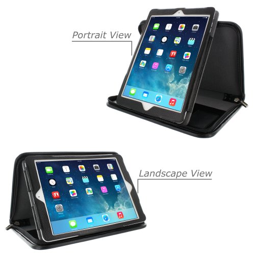 rooCASE Apple iPad Air Executive Portfolio Leather Case Cover – Black (with Pen Stylus) - 7
