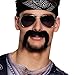 Produktbild Amakando Biker Oberlippenbart Oliba zum Ankleben Unechter Schnauzbart Schnauzer Karnevalsbart Moustache Kostüm Zubehör Rocker Bart