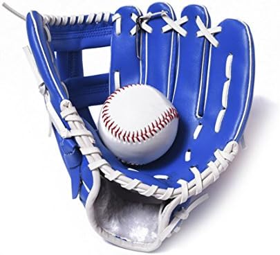 Batting Gloves Pitcher Baseball Gloves with a Ball Softball Gloves for Children Adult (10.5'', Blue)