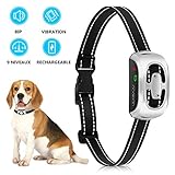 OMORC Collier Anti Aboiement Chien Rechargeable, Collier de Dressage, 3 Modes Bip/Vibration/Choc, 9 Niveaux, Protection Intelligente, Détection Anti-Fausse, pour Petit/Moyen/Grand Chien, Argent