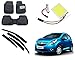 Auto Pearl Premium Quality Car Accessories Combo of Car Floor Foot Mats 4D Black. & Car Rain Wind Door Visor Side Window Deflector. & SMD/LED Interior Roof Ceiling Light. RS.2530.00