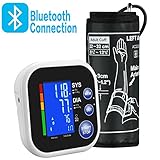 Blood Pressure Monitor, 【2018 New Version】 Bluetooth Automatic Upper Arm Blood Pressure Monitor for Home Use with Large LCD Display Comfortable Upper Arm Cuff (22cm-32cm)