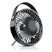 Produktbild CSL - Tischventilator - mini USB Ventilator | leises Betriebsgeräusch Ein/Aus-Schalter | ca. 30° neigbar | Schreibtischventilator im Design Look schwarz/braun