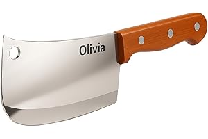 AGYO Mannaia da Cucina Professionale 29 cm – Lama Acciaio Inox Ultra Affilata, Manico Ergonomico in Legno, Coltello Macellaio/Cleaver per Carne, Ossa e Verdure