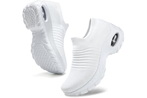 HKR Basket San Lacet Femme Chaussures de Orthopédique Marche Mode et Sport Travail Tennis Confortable Chic Femme Ultra LéGèRe Fitness Campus Slip on Enfiler Sneakers