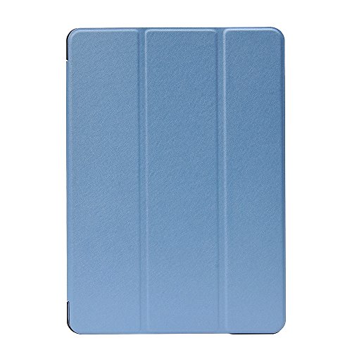 Apexel Seide Print Drei Falten Leder Schutzhülle mit transluzent Back Cover und Touch Pen für iPad Air 2 – Schwarz _ P Blau blau 24.2*17.2*1.3 - 2