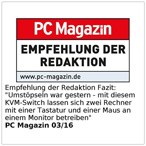 Xystec KVM-Switch USB/DVI/Audio für 2 PCs inkl. Anschluss-Kabel - 3