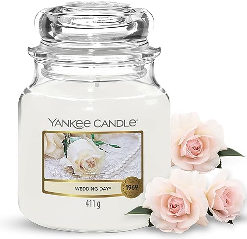 Yankee Candle Candela profumata in giara media | Giorno del matrimonio | Durata Fino a 75 Ore