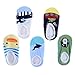 Pinksee Baby Infant 5 Pairs Cotton Animal Stripes Anti Slip Booties Socks 0-18 months (Boys)
