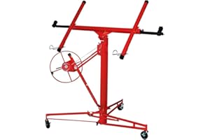 Izrielar Elevador de placas plegable XXL 140 – 350 cm, altura de trabajo regulable en altura para placas de riegip, carga de 68 kg, máx. 290 cm de ancho