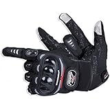 Madbike Guantes de la motocicleta del verano pantalla táctil malla transpirable (Large, black)