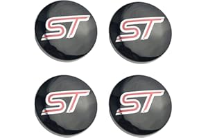 KAJAME 4 Stück ABS-Kunststoff Auto Center Radnabenkappen Kompatibel mit für Ford ST Fiesta EcoSport Explorer Escort Kuga Focus 1 2 3 mk2 mk3 mk4 mk5 mk7 54mm 60mm Center Nabenkappen Felgendeckel