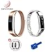 Produktbild Für Fitbit Alta, JIM'S STORE Packung von 2 Edelstahl Milanese Ersatz Magnet Wristband & Metall Schmuck Armreif mit Strass (Roségold + Splitter)
