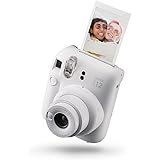 Fujifilm instax mini 12 Clay White - Macchina Fotografica Istantanea, Specchietto Selfie e Modalità Close Up, Esposizione Aut
