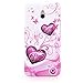 Produktbild Saxonia Schutzhülle HTC One Mini (M4) Hülle Silikon Slim Case Back Cover Silikonhülle mit Motiv Rosa Herzen