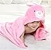 Animal Cartoon Hooded Flannel Towels Washcloth For Babies Hooded Baby Towel Bath Toys Baby Gift (Pink Rabbit)