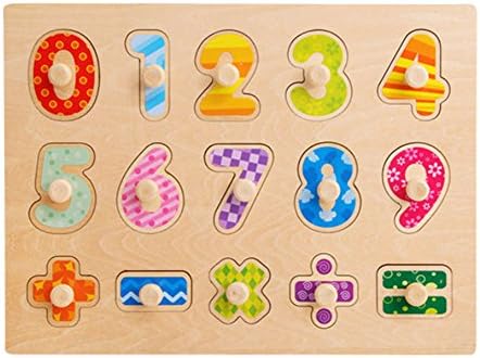 OneCreation Wooden Puzzle Cognitive Board Numbers Hand Grasping Board (Digit Matching) 1-6 Years Old Puzzle Toy