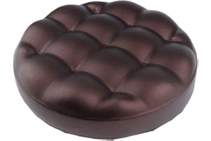 Fenteer Weich Barhocker Covers Runde Stuhl bezug Sleeve, wasserdichte Barhocker Abdeckung Pu Runde Stuhl, Braun