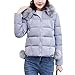 Produktbild URSING Damen Dicker Winter Slim Fit Unten Jacke Mantel Mantel Parka Damen Warm Reißverschluss Parkajacke Steppjacke Pelzbekleidung Regenmantel mit Tasche Mäntel Wärme Daunenmantel (XL, Grau)