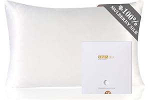 ZIMASILK Funda de Almohada Seda de Morera 100% de Momme 19 para el Cabello y la Piel, Ambos Lados de Seda, 1pc (Estándar 50x75 cm，Blanco