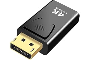 VMOJO 4K DisplayPort Male to HDMI Female Adapter | Gold-plated DP to HDMI Coupler Converter | Compatible with Computer/Desktop/Labtop/PC/Monitor/HDTV - Black