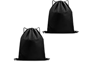 ARRDERLY Pack of 2 Cooler Bags, Backpacks with Drawstring, Foldable Cool Bags, Reusable Foil Bags for Picnic, Camping, Outdoor, Sports, black