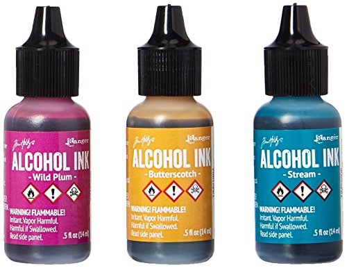 Tim Holtz Alcohol Ink .5oz 3/Pkg-Nature Walk-Wild Plum/Buttrscotch/Stream