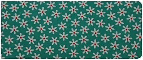 Duck Egg Blue Daisy Print Chequebook Wallet - Glossy Finish
