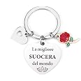 Echehi Regalo Mamma, Bellissima Placca Acrilica a Forma di Farfalla, Collana a Forma di Cuore, Regali per Compleanno Mamma con Confezione Regalo, Biglietti D'auguri