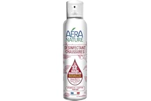 Aera Nature - Spray Désinfectant Chaussures +800 Pulvérisations - Antibactérien, Anti Mauvaises Odeurs - Fabrication Française - 125 ml