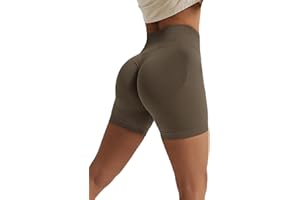 Qmttoae High Waisted Gym Shorts for Women Scrunch Butt Cycling Shorts Seamless Yoga Booty Workout Running Shorts