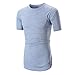 Produktbild Herren Shirt, Sommer Casual Einfarbige Rundhalsausschnitt Slim Fit Verschiedene Tee Kurzarm T-Shirt Sportswear Sweatshirt Tanktop (M, Blau)